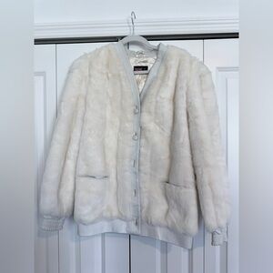 VINTAGE LILLI ANN Faux Fur / Leather Coat Adolph Schuman